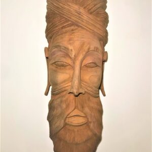 Mask, Brahman Face – Wall Hanging Decoration – Natural Colour Wood