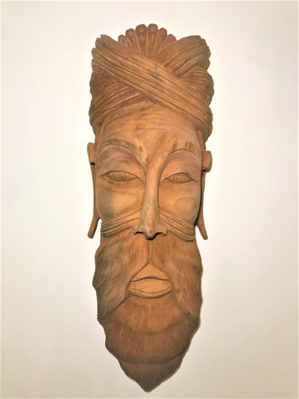 Mask, Brahman Face – Wall Hanging Decoration – Natural Colour Wood